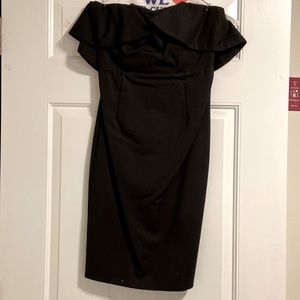 Bardot mini strapless dress with ruffle detail